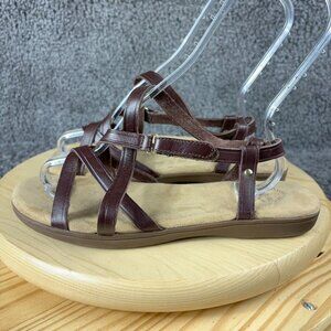 GH Bass Sunjuns Sandals Margie II Womens Size 10 Brown Strappy Buckle Slingback